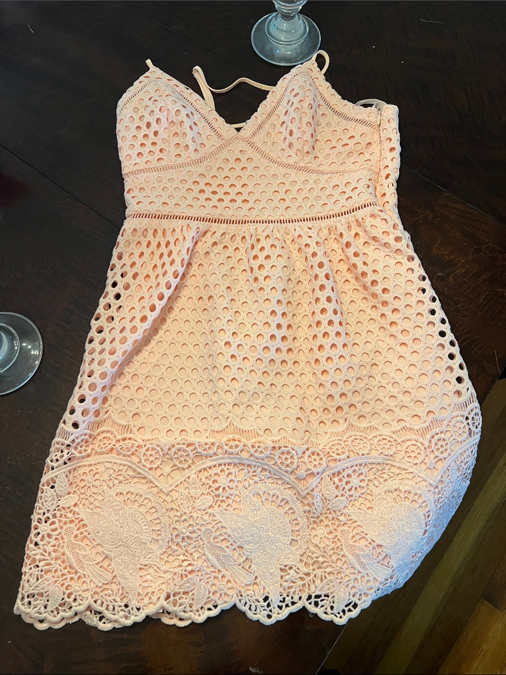 Abercrombie & Fitch Light Pink Crochet Lace Party Dress